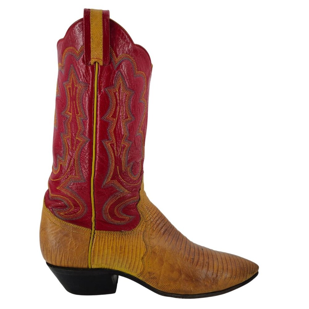 Stunning Womens 8C Smiths Aspen Honey Brown Lizard Cowboy Western Boots Exotic - Picture 11 of 16
